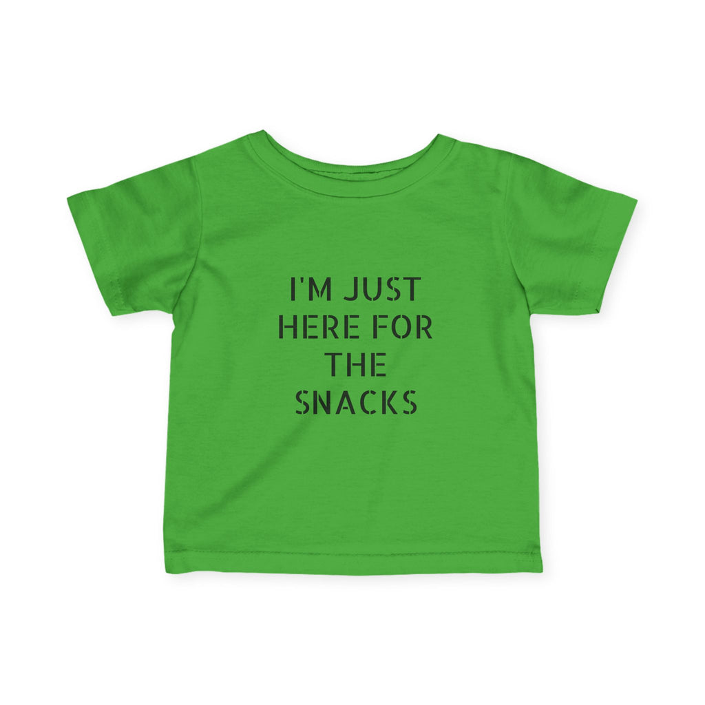 Infant “I’m just here for the snacks”Fine Jersey Tee