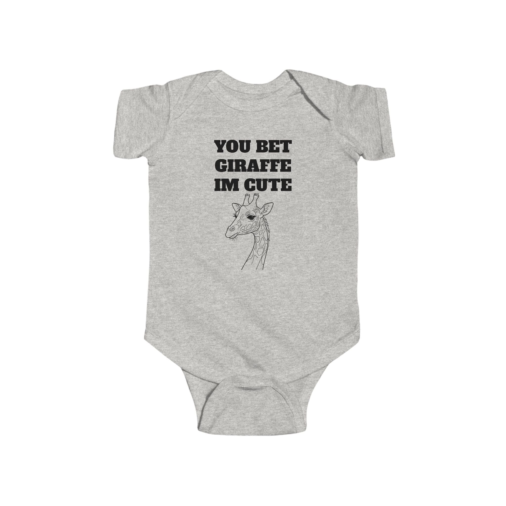 Infant “You Bet Giraffe Im Cute”Fine Jersey Bodysuit