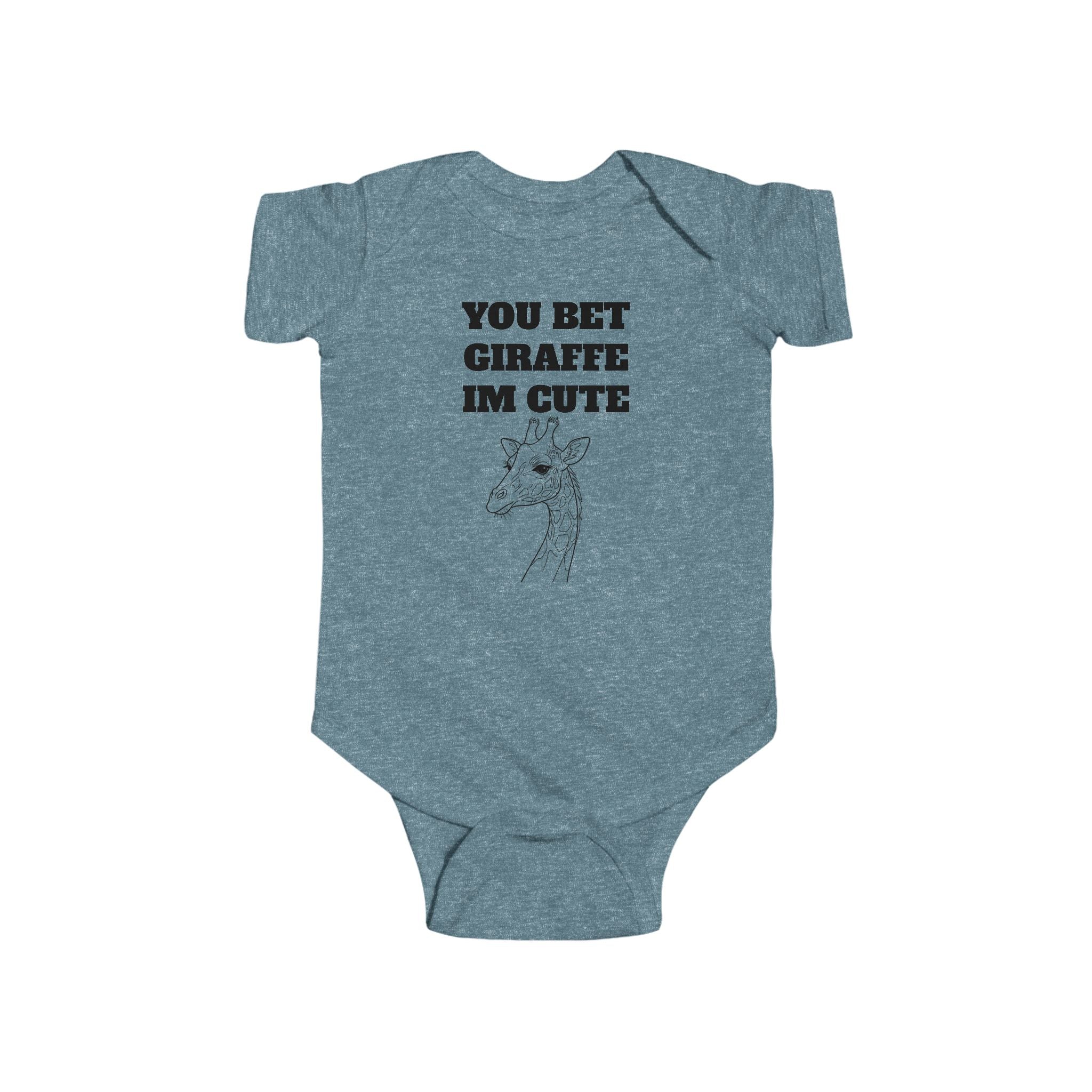 Infant “You Bet Giraffe Im Cute”Fine Jersey Bodysuit