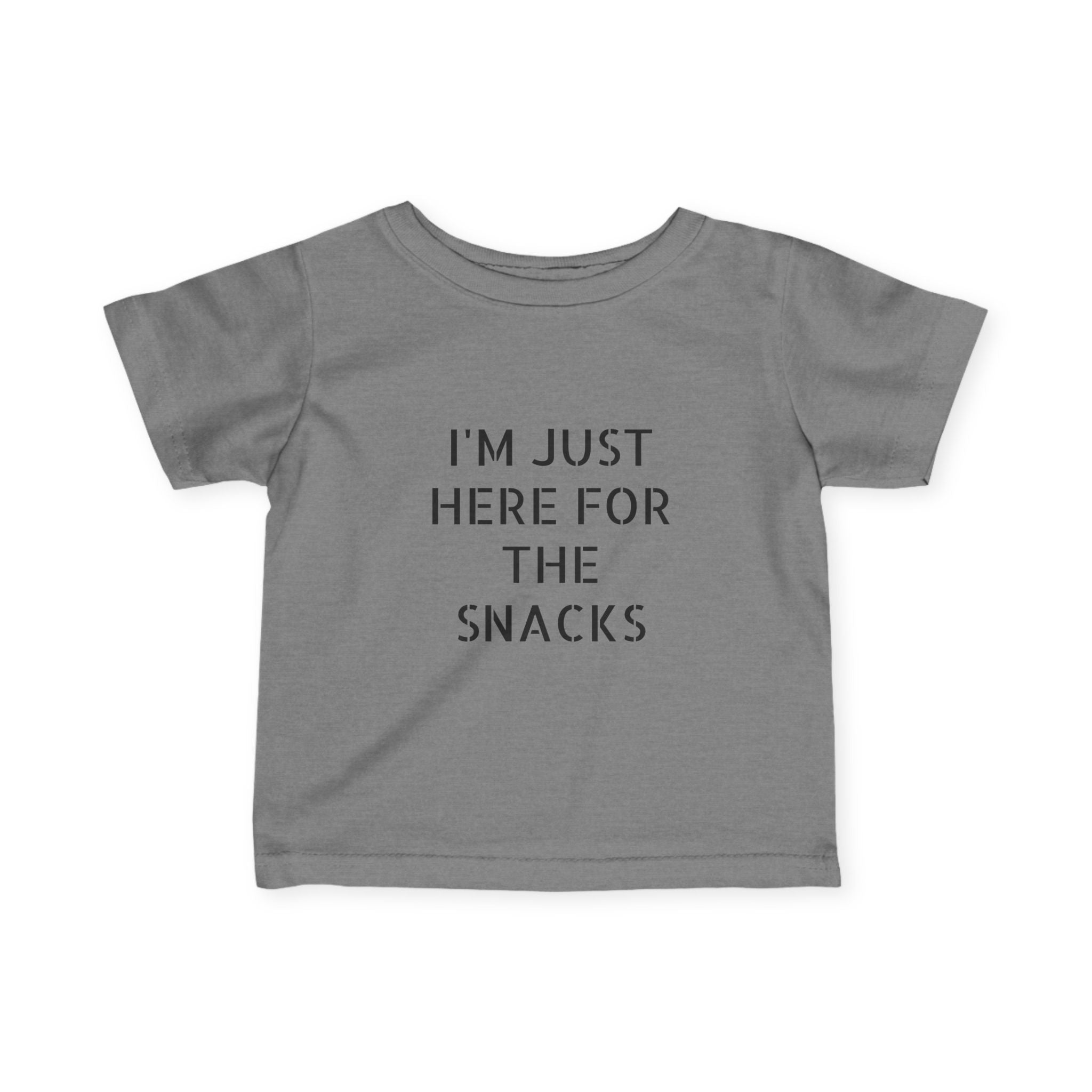Infant “I’m just here for the snacks”Fine Jersey Tee