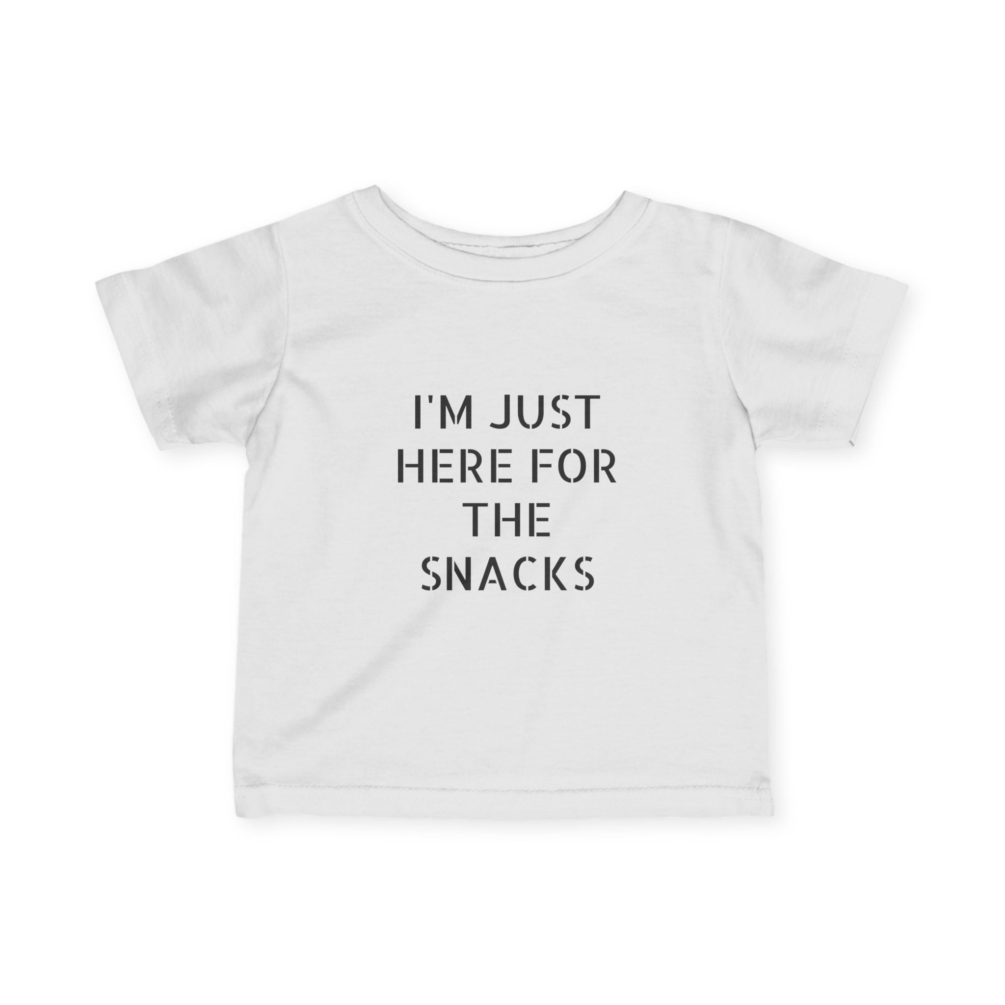 Infant “I’m just here for the snacks”Fine Jersey Tee