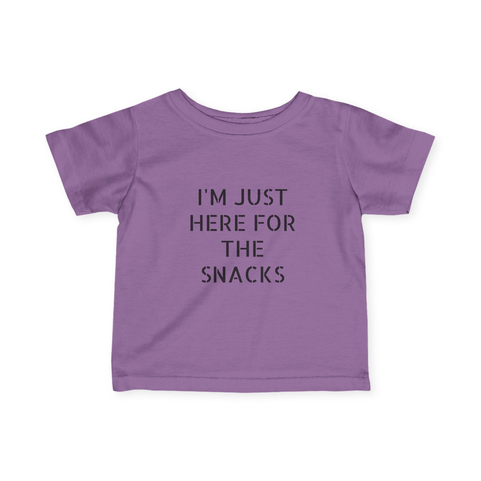 Infant “I’m just here for the snacks”Fine Jersey Tee