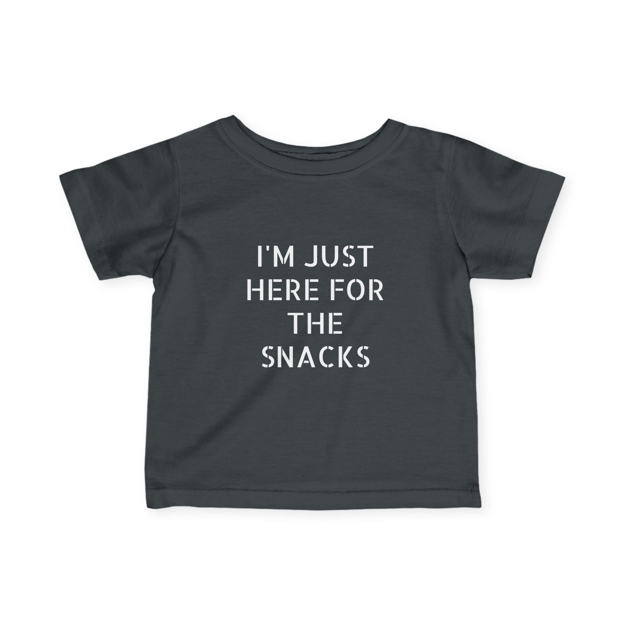 Infant “I’m just here for the snacks”Fine Jersey Tee