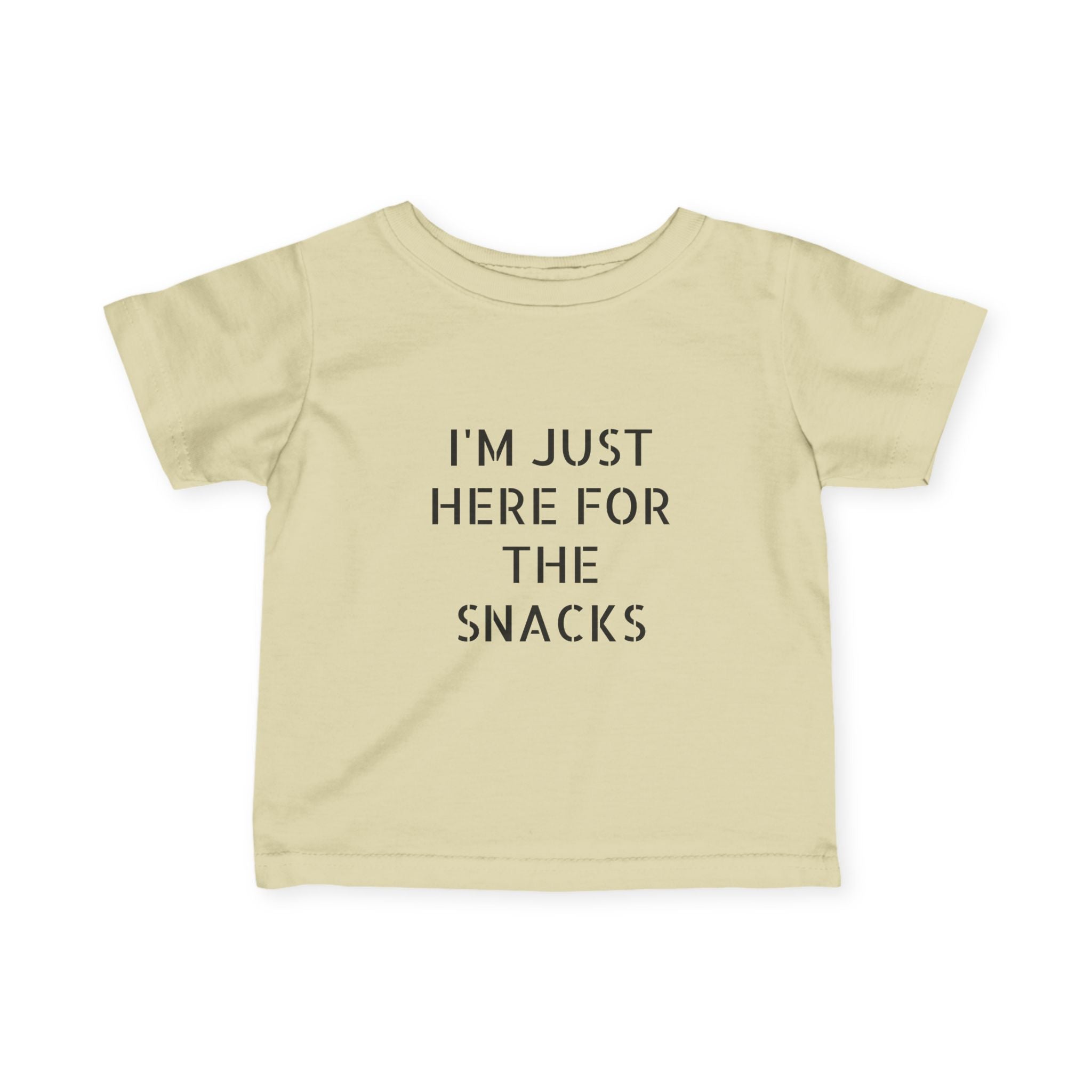 Infant “I’m just here for the snacks”Fine Jersey Tee