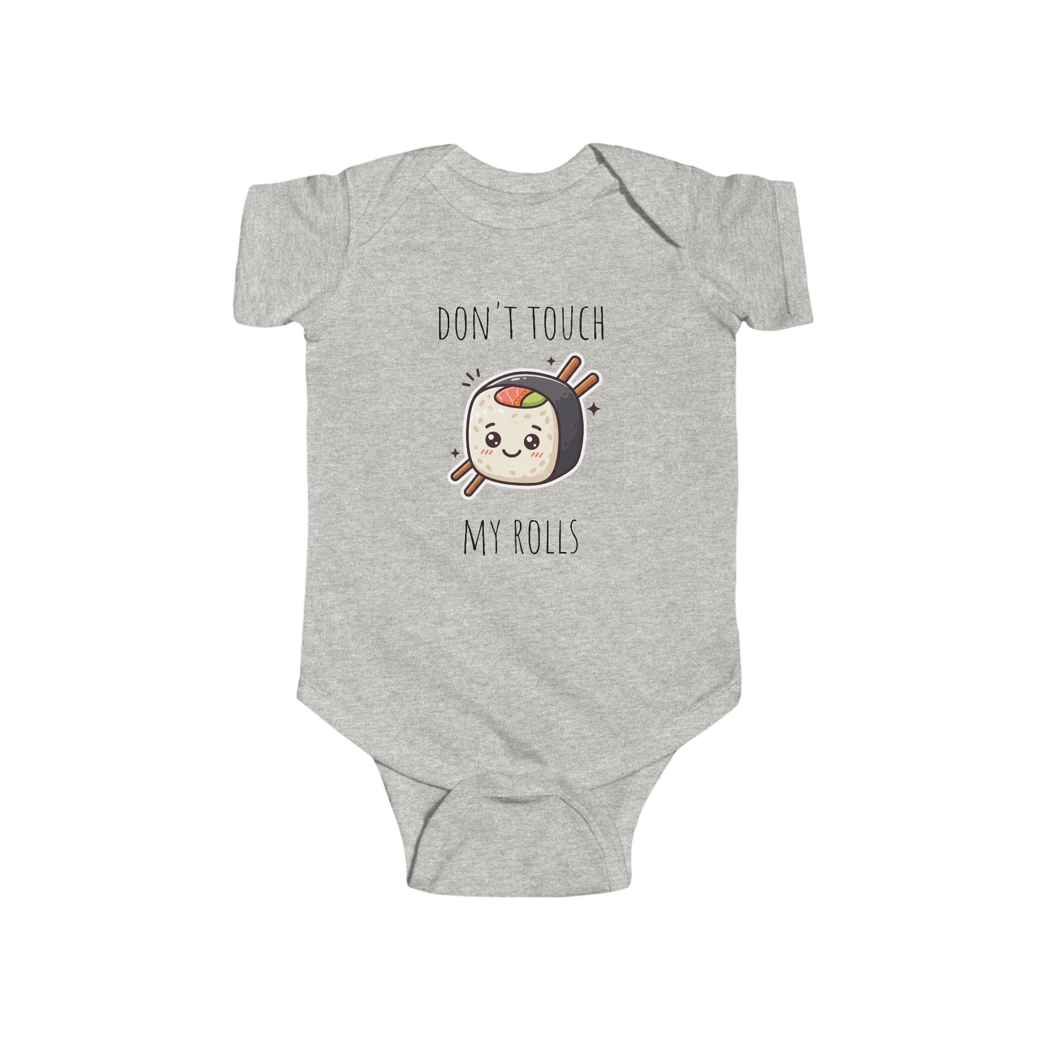 Cute Sushi Baby Bodysuit – "Don't Touch My Rolls" Infant Onesie