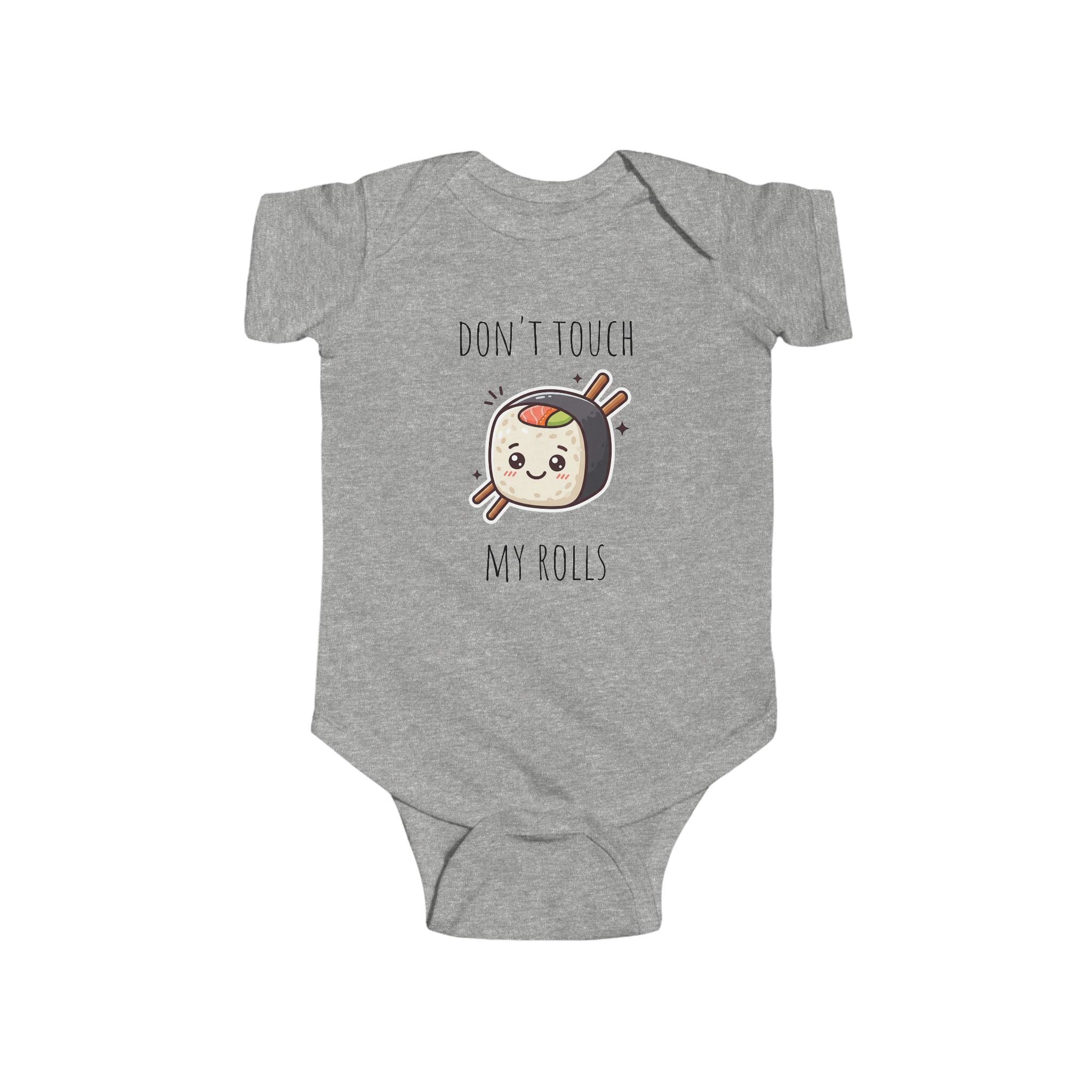 Cute Sushi Baby Bodysuit – "Don't Touch My Rolls" Infant Onesie