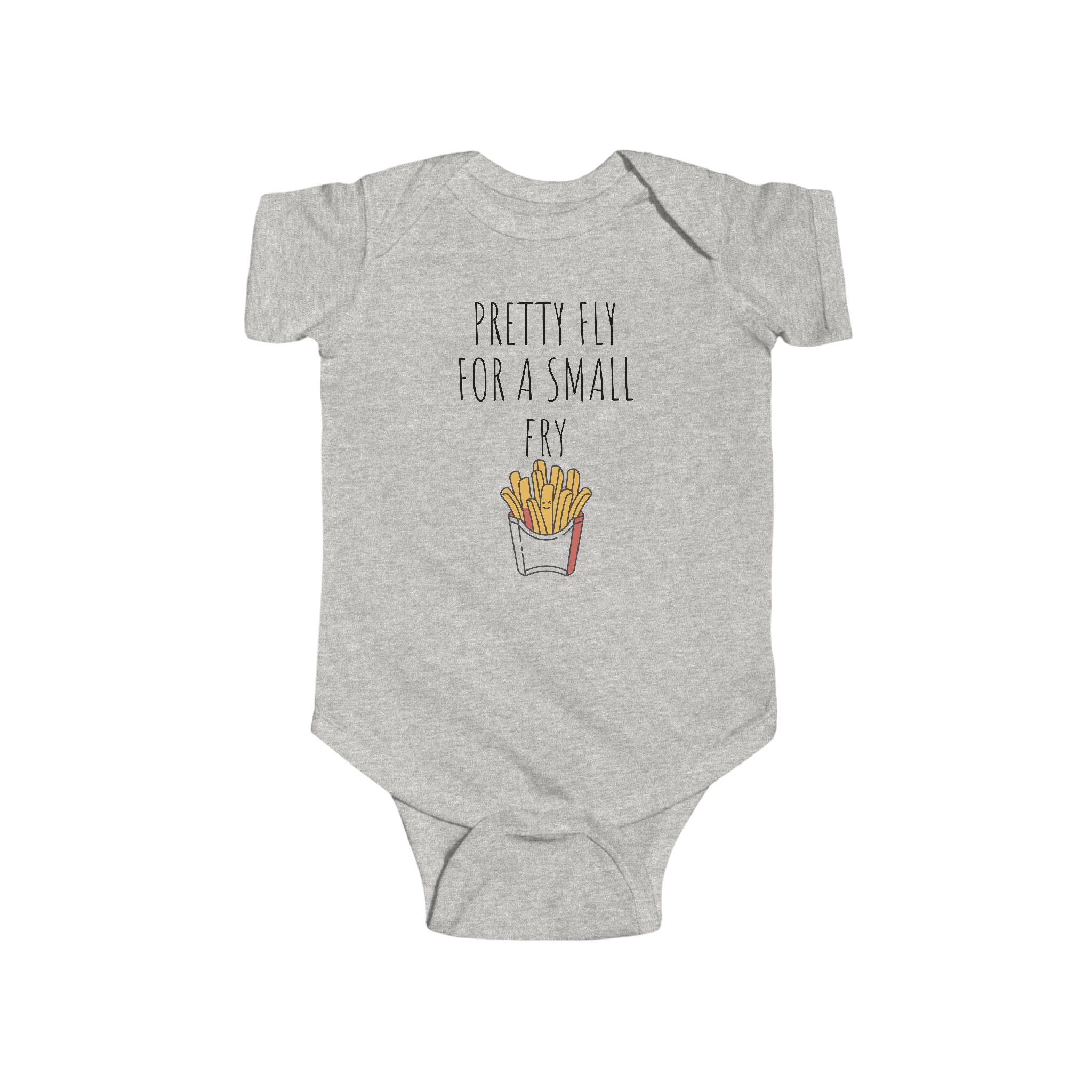 Infant “PRETTY FLY FOR A SMALL FRY” Fine Jersey Bodysuit