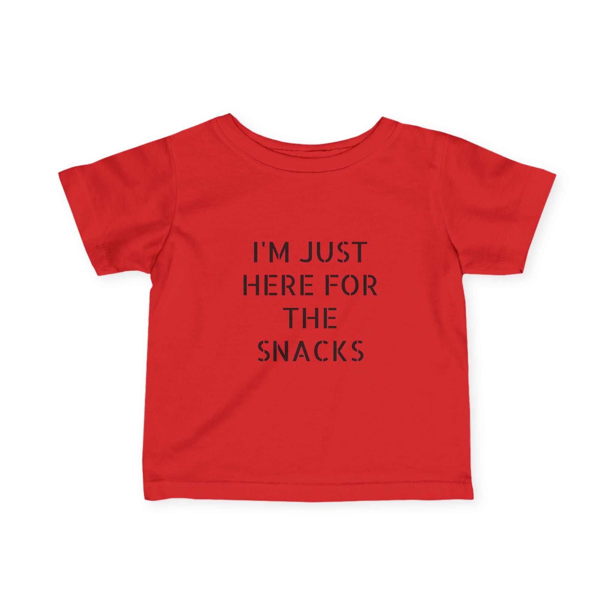 Infant “I’m just here for the snacks”Fine Jersey Tee