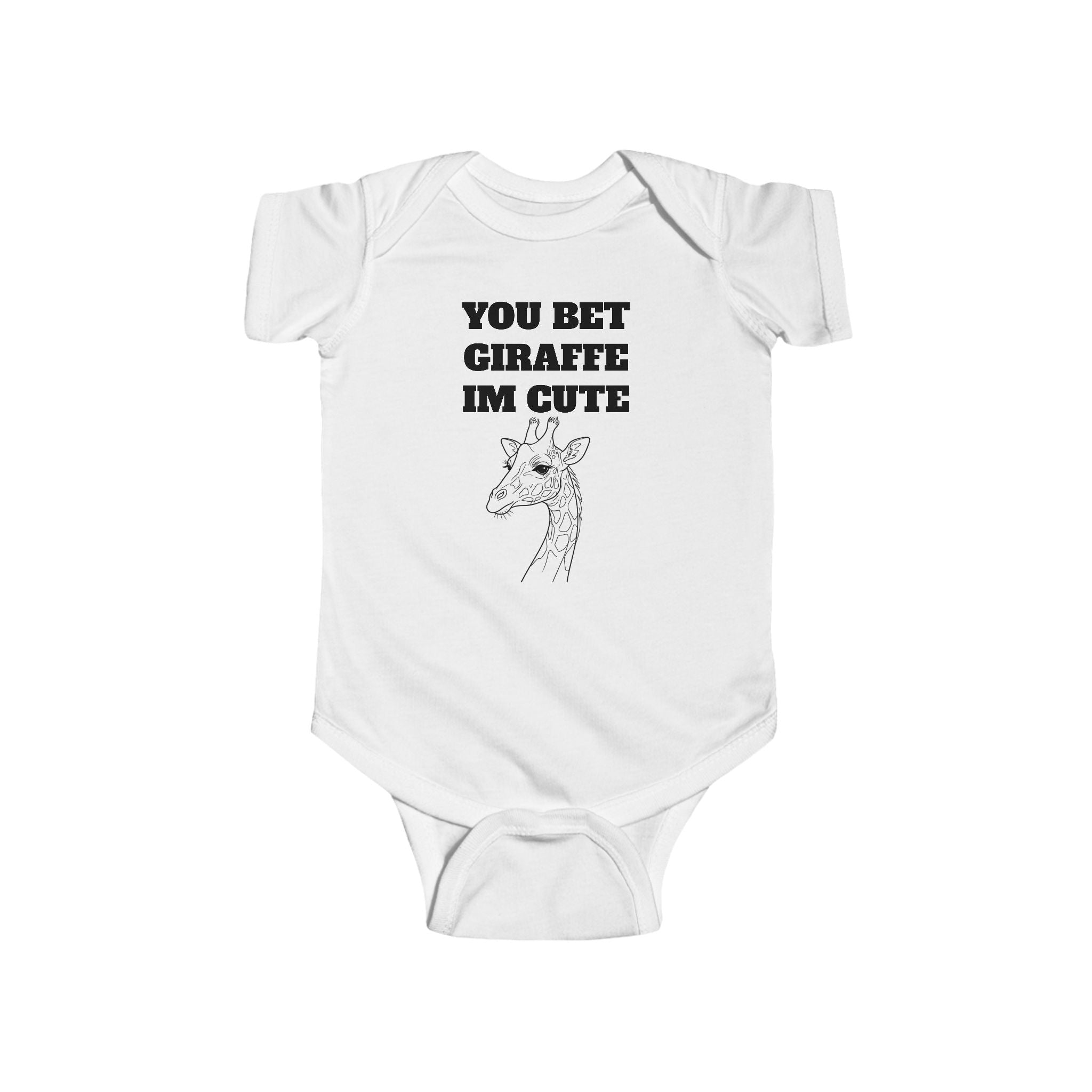 Infant “You Bet Giraffe Im Cute”Fine Jersey Bodysuit