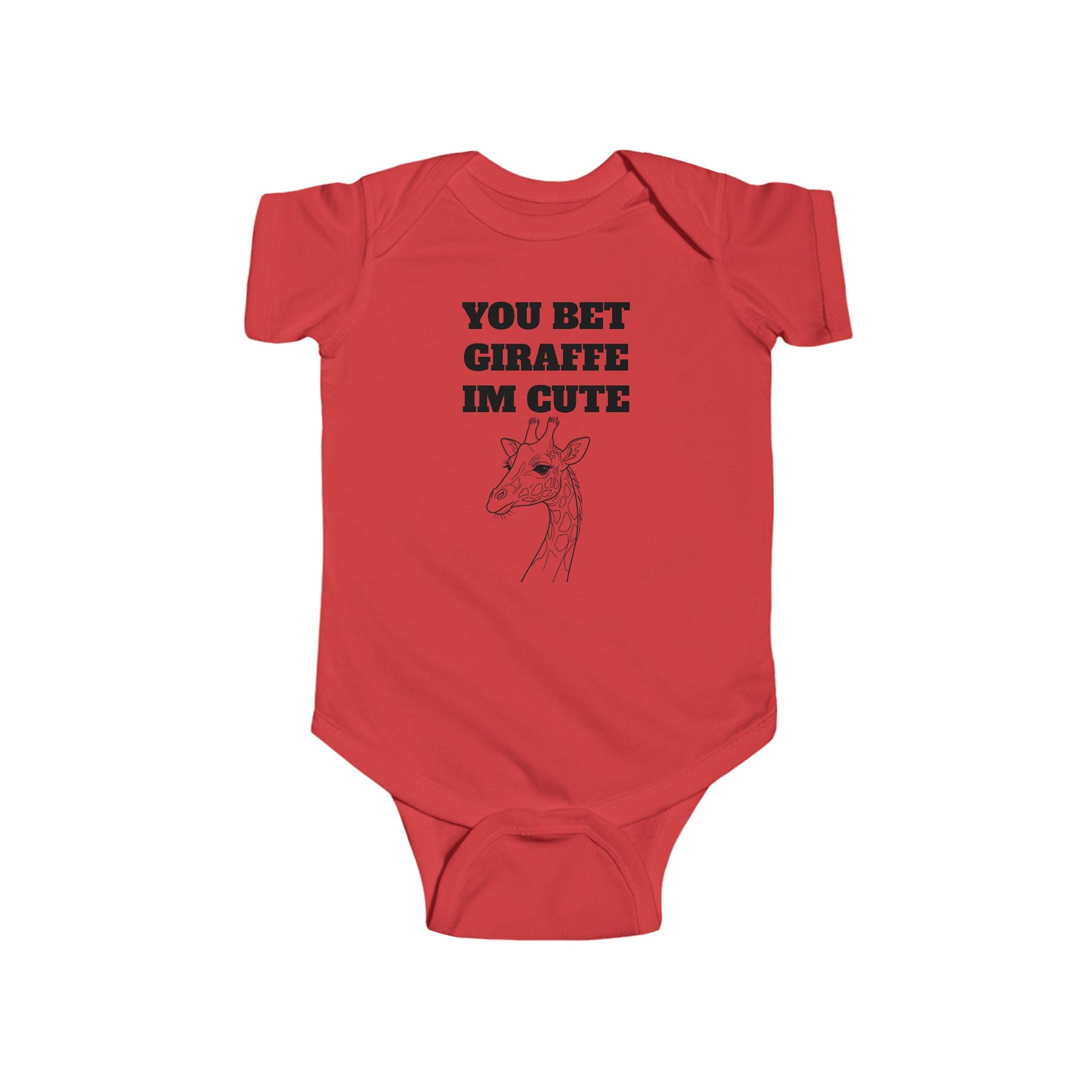Infant “You Bet Giraffe Im Cute”Fine Jersey Bodysuit
