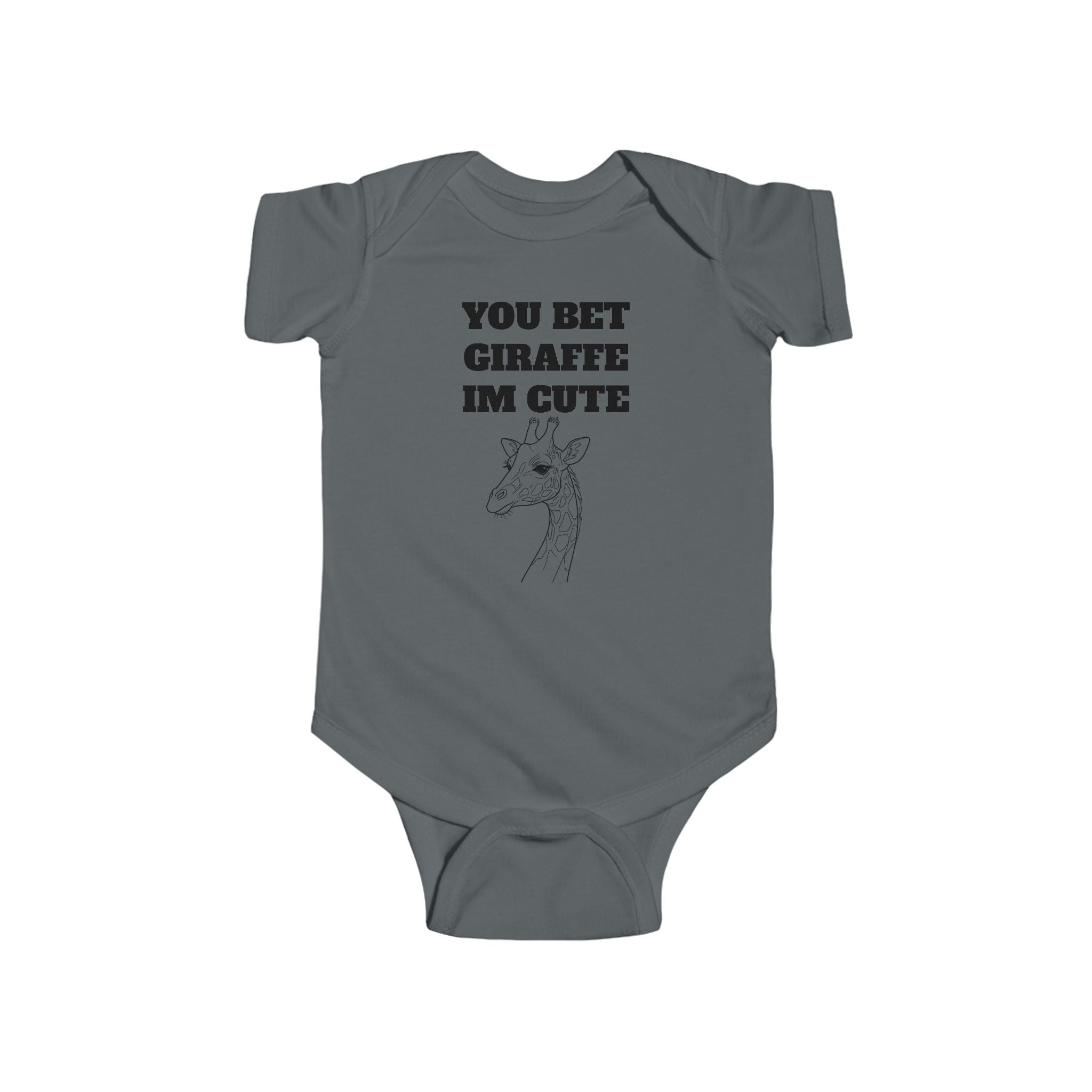 Infant “You Bet Giraffe Im Cute”Fine Jersey Bodysuit