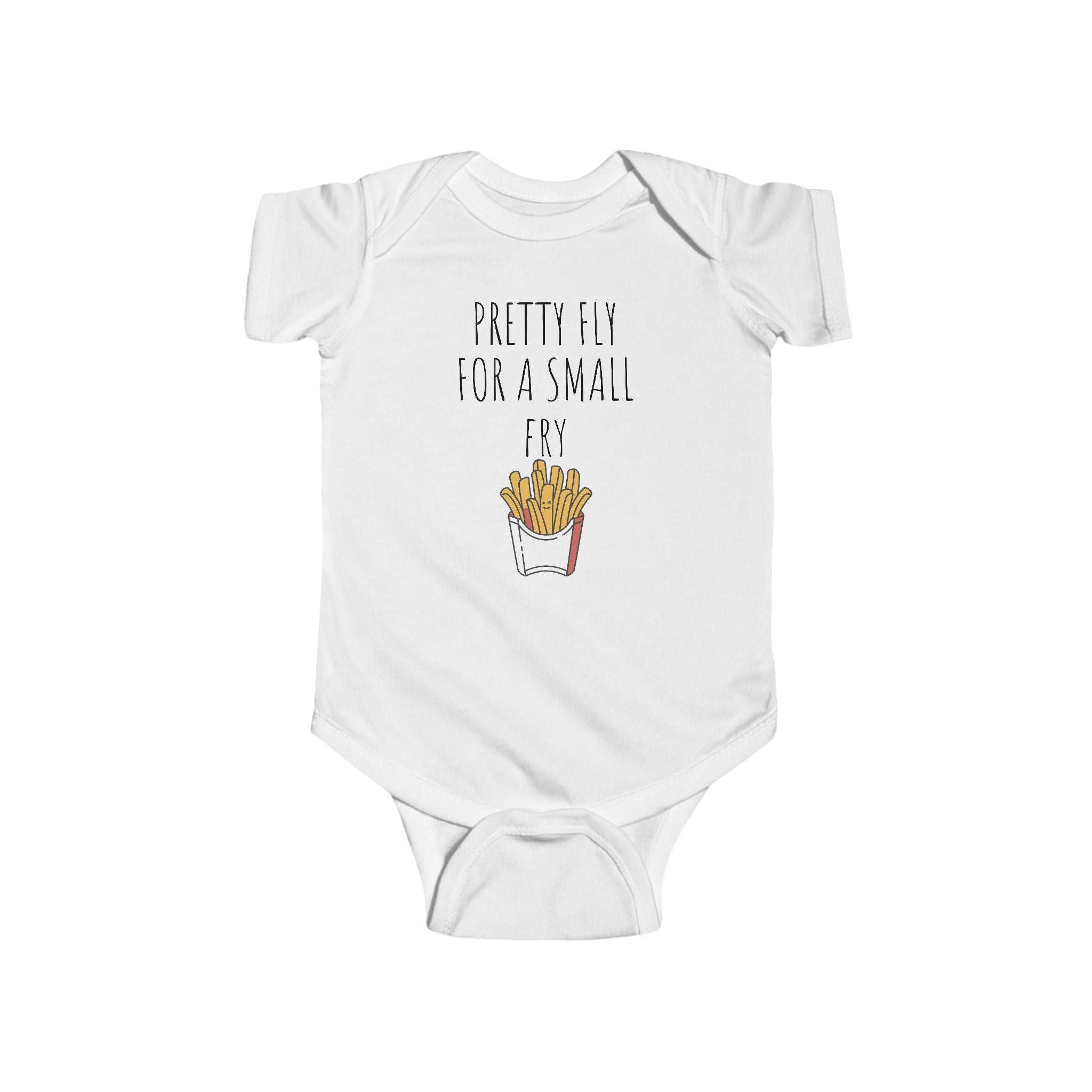 Infant “PRETTY FLY FOR A SMALL FRY” Fine Jersey Bodysuit