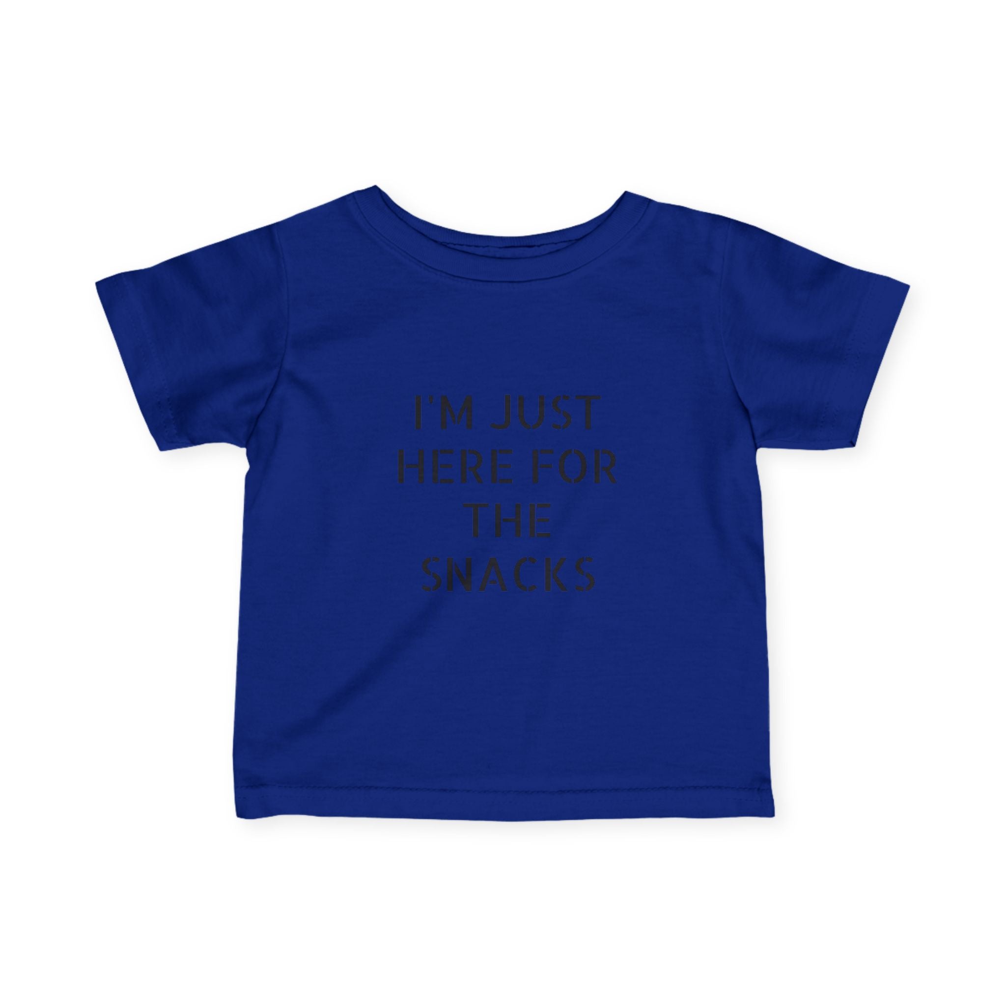 Infant “I’m just here for the snacks”Fine Jersey Tee