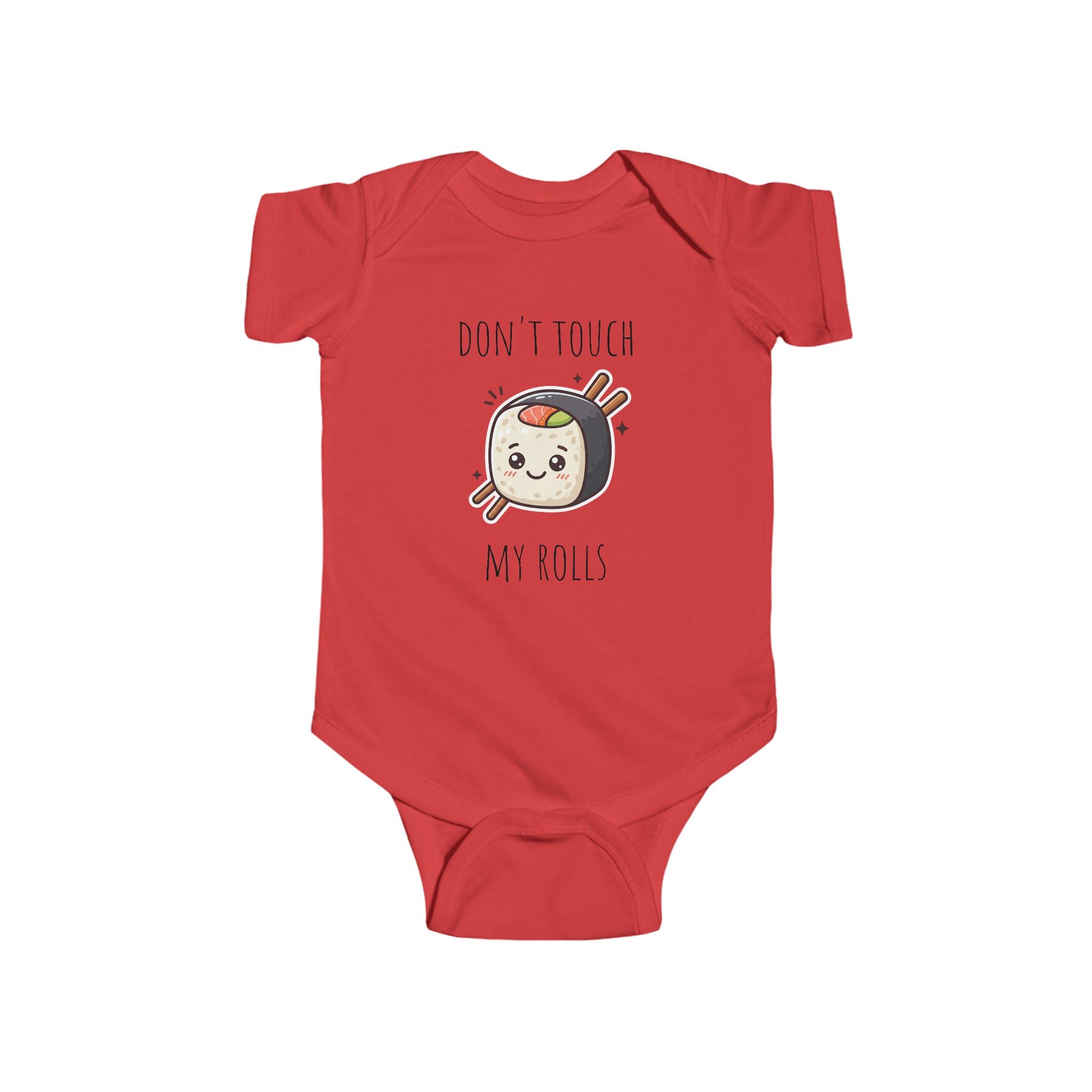 Cute Sushi Baby Bodysuit – "Don't Touch My Rolls" Infant Onesie